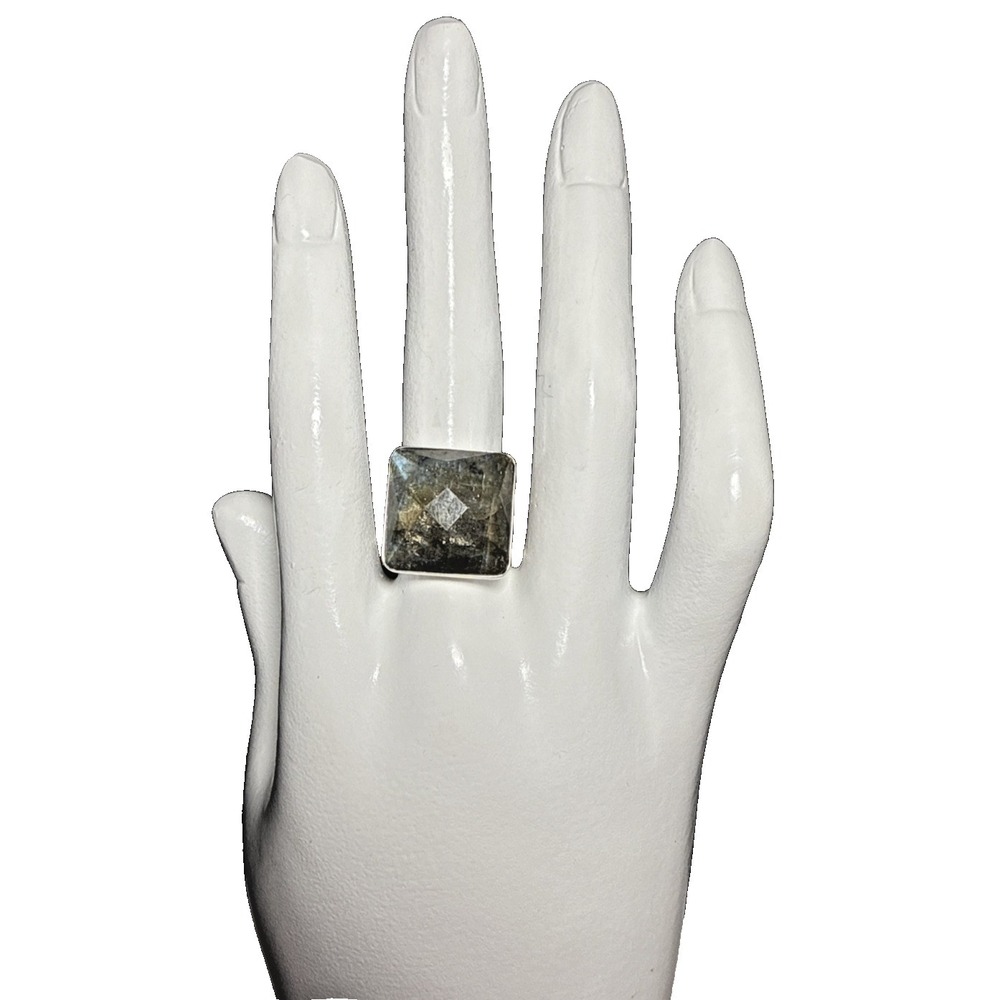 Desert Rose Trading Labradorite Sterling Silver‎ Split Shank Ring J-9A